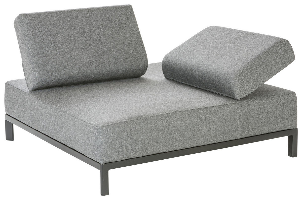 LOUNGEECKTEIL  - Anthrazit/Schwarz, Lifestyle, Textil/Metall (110/46/110cm) - Amatio