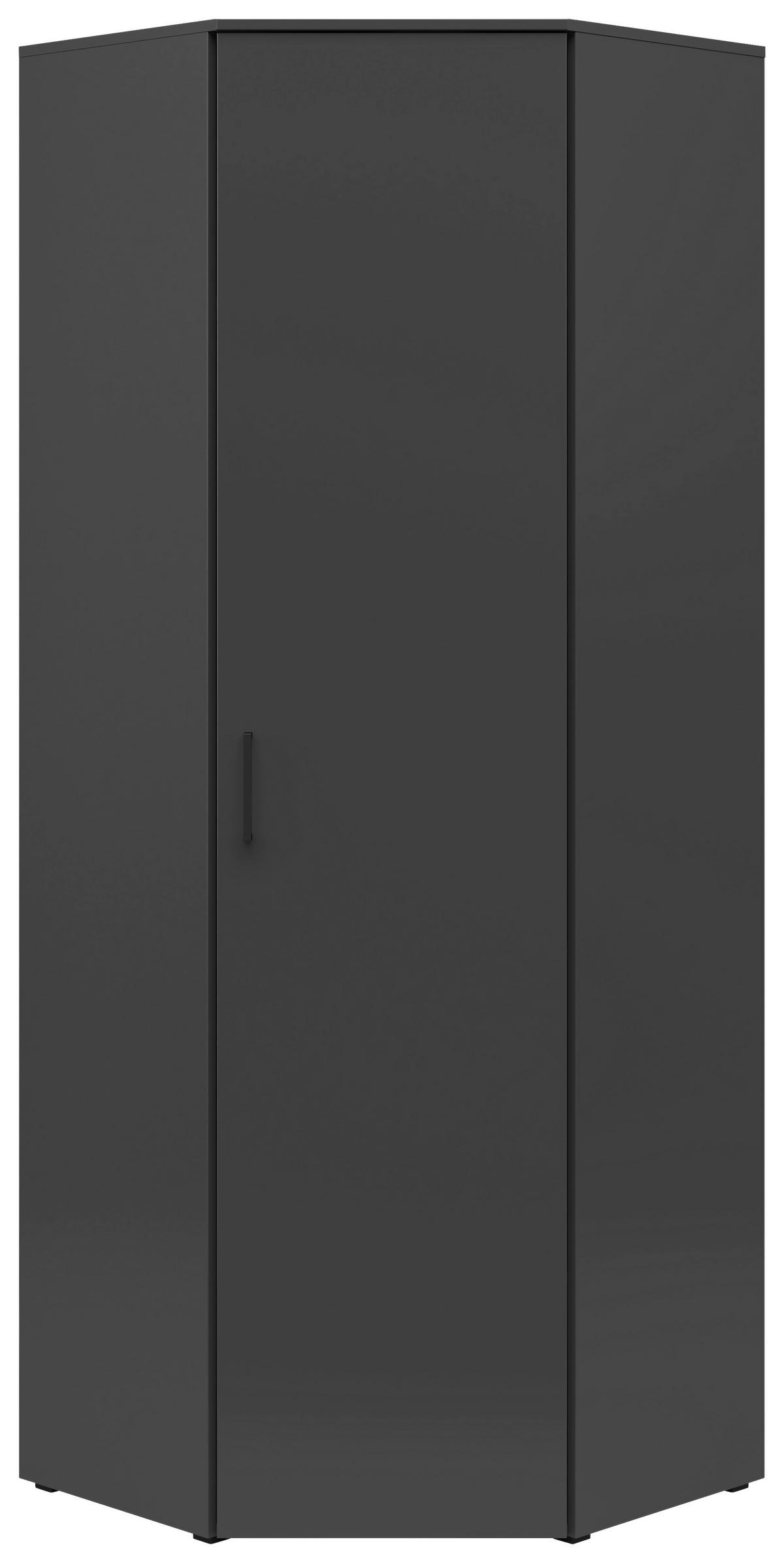 KOTNA OMARA, barve grafita  - črna/barve grafita, Moderno, umetna masa/leseni material (101/195/79cm) - Carryhome
