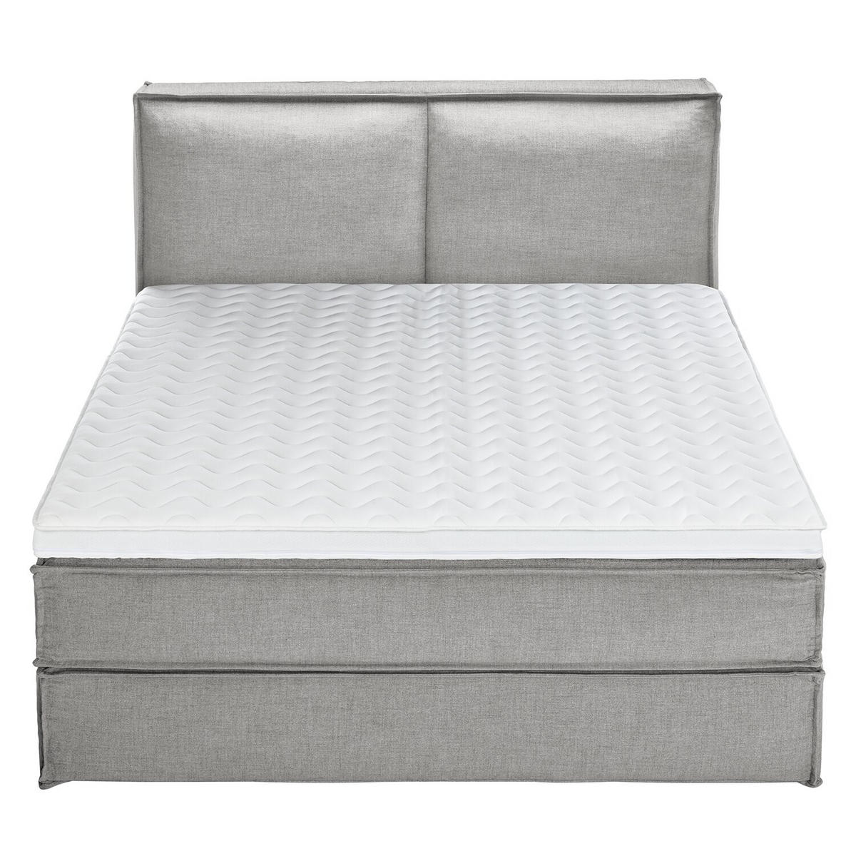 BOXSPRINGBETT 160/200 cm  in Hellgrau  - Hellgrau/Schwarz, Design, Textil (160/200cm) - home24