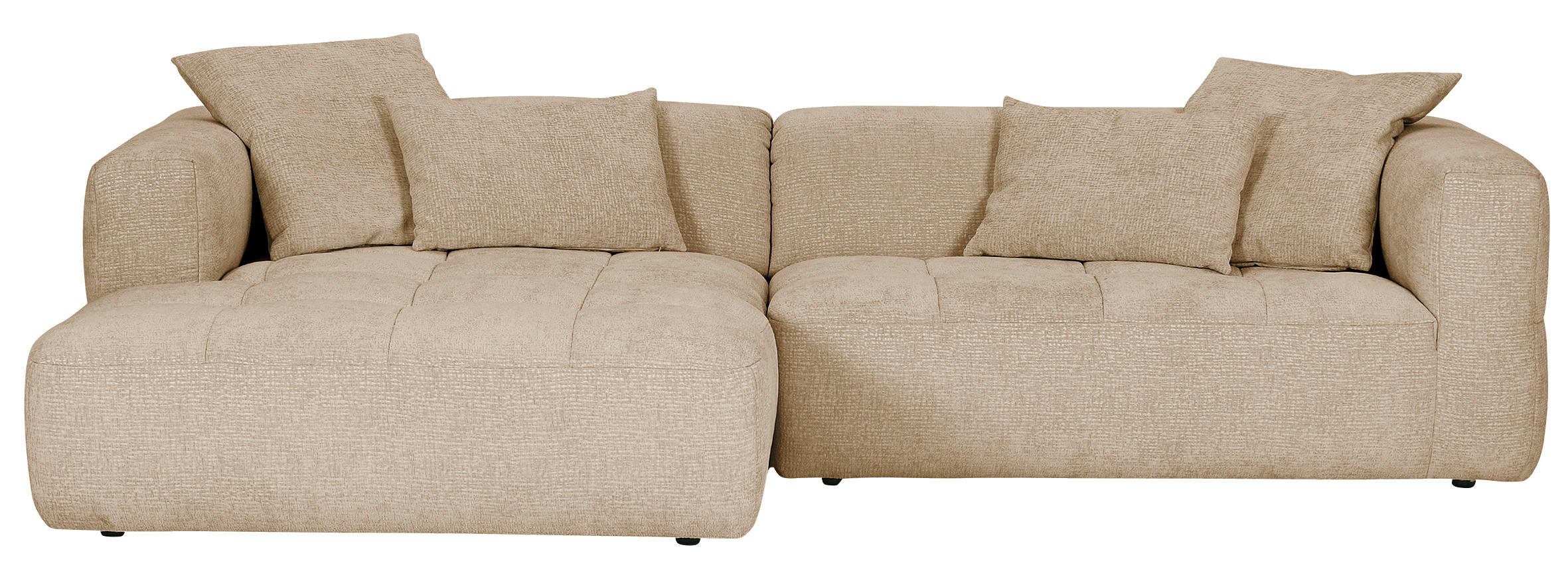 ECKSOFA in Flachgewebe Schlammfarben  170/280 cm  - Schlammfarben/Schwarz, KONVENTIONELL, Kunststoff/Textil (170/280cm) - Carryhome