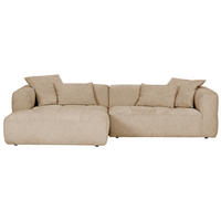 ECKSOFA in Flachgewebe Schlammfarben  - Schlammfarben/Schwarz, Konventionell, Kunststoff/Textil (170/280cm) - Carryhome