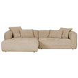 ECKSOFA in Flachgewebe Schlammfarben  170/280 cm  - Schlammfarben/Schwarz, KONVENTIONELL, Kunststoff/Textil (170/280cm) - Carryhome