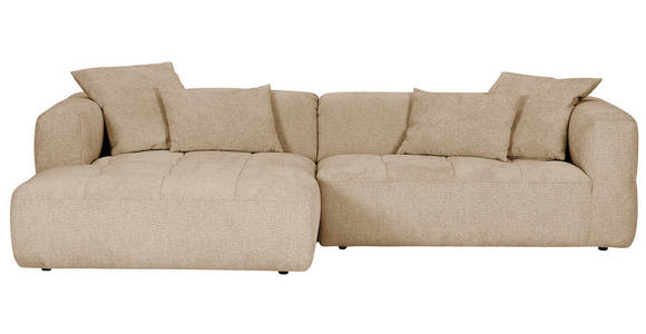 ECKSOFA in Flachgewebe Schlammfarben  170/280 cm  - Schlammfarben/Schwarz, KONVENTIONELL, Kunststoff/Textil (170/280cm) - Carryhome