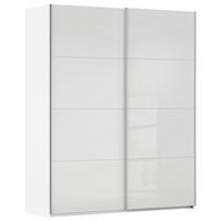 SCHWEBETÜRENSCHRANK 181/236/68 cm 2-türig Weiß  - Alufarben/Weiß, Basics, Glas/Holzwerkstoff (181/236/68cm) - Novel