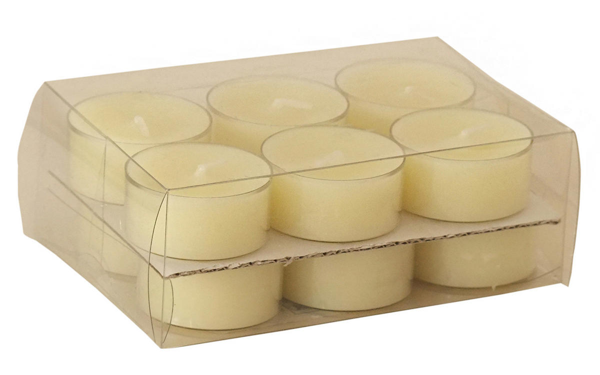 TEELICHTSET 12 Stück  - Champagner, Basics (3,8/1,8cm)