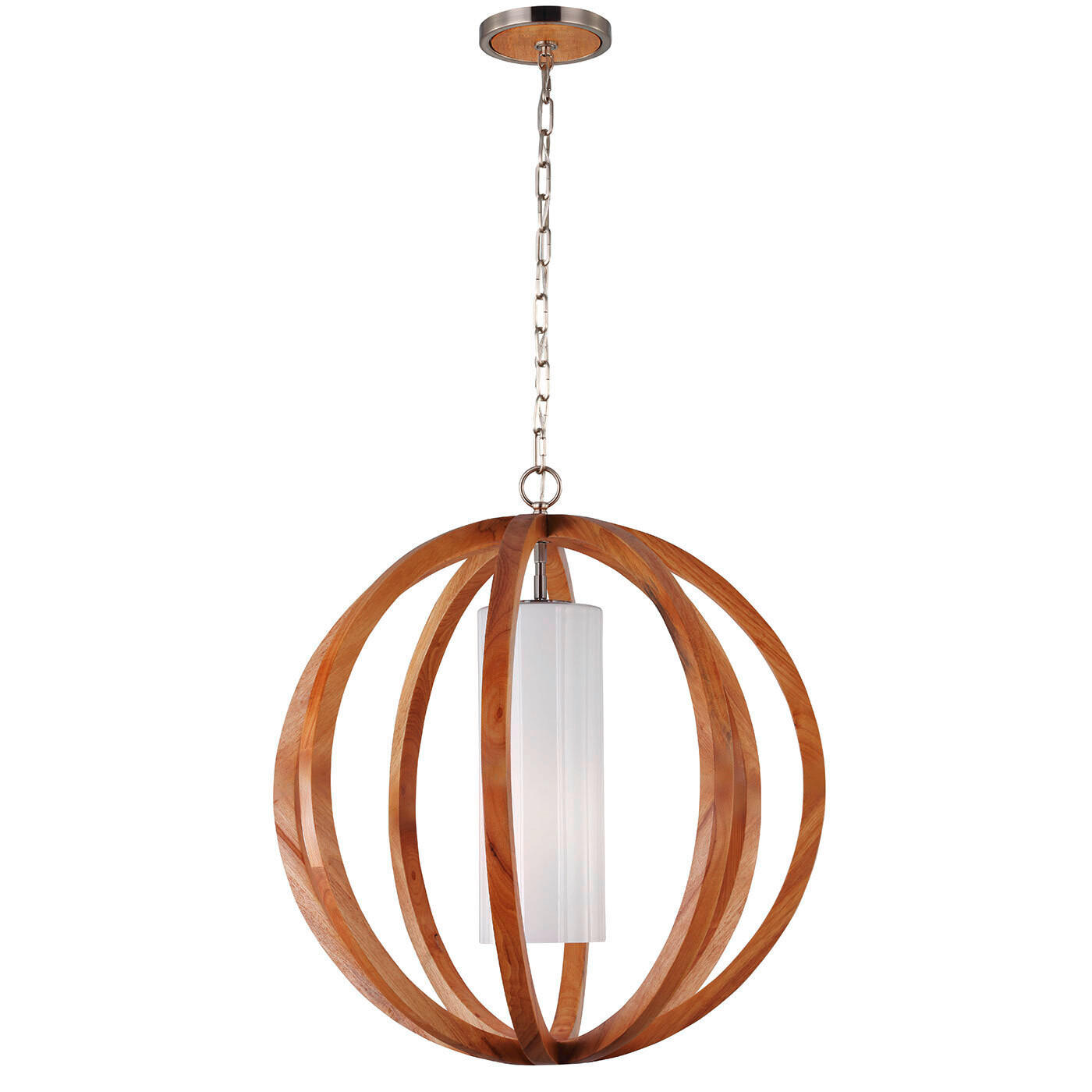 HÄNGELEUCHTE 66/87.6 cm  - Natur, Glas/Holz (66/87.6cm) - Elstead Lighting