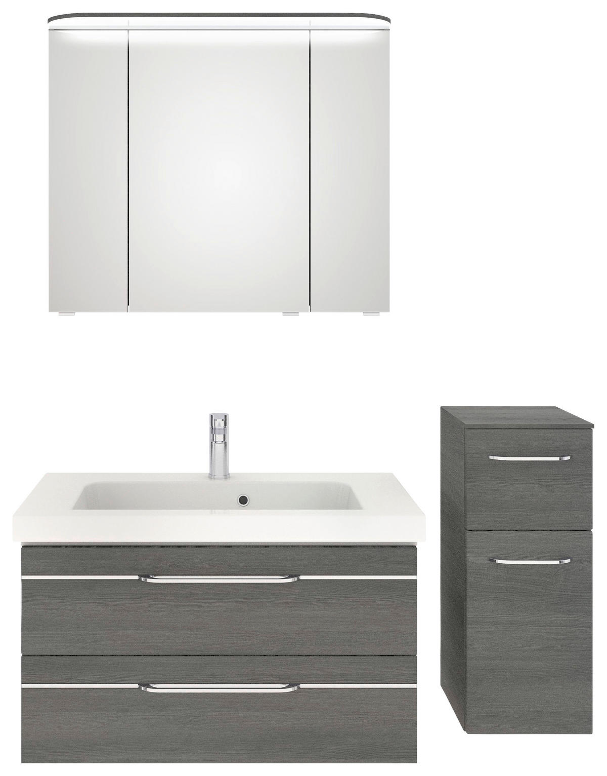 BADEZIMMER 4-teilig  in 122 cm  - Chromfarben/Graphitfarben, KONVENTIONELL, Glas/Holzwerkstoff (122cm) - Pelipal