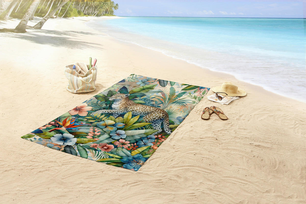 STRANDTUCH Good Morning Grün, Multicolor 100/180 cm  - Multicolor/Grün, Basics, Textil (100/180cm)