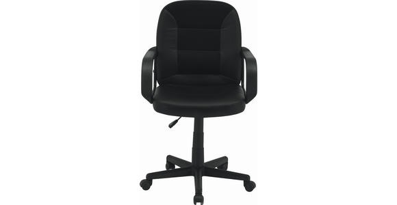 DREHSTUHL  in Lederlook, Netzbespannung Schwarz  - Schwarz, KONVENTIONELL, Kunststoff/Textil (60/89-101/58cm) - Carryhome