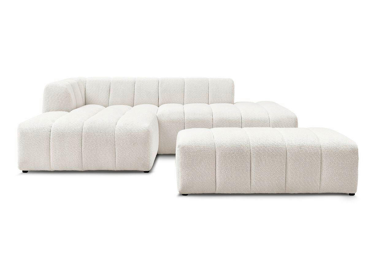 ECKSOFA  ANNECY Weiß Bouclé  - Schwarz/Weiß, MODERN, Kunststoff/Textil (170/262cm)
