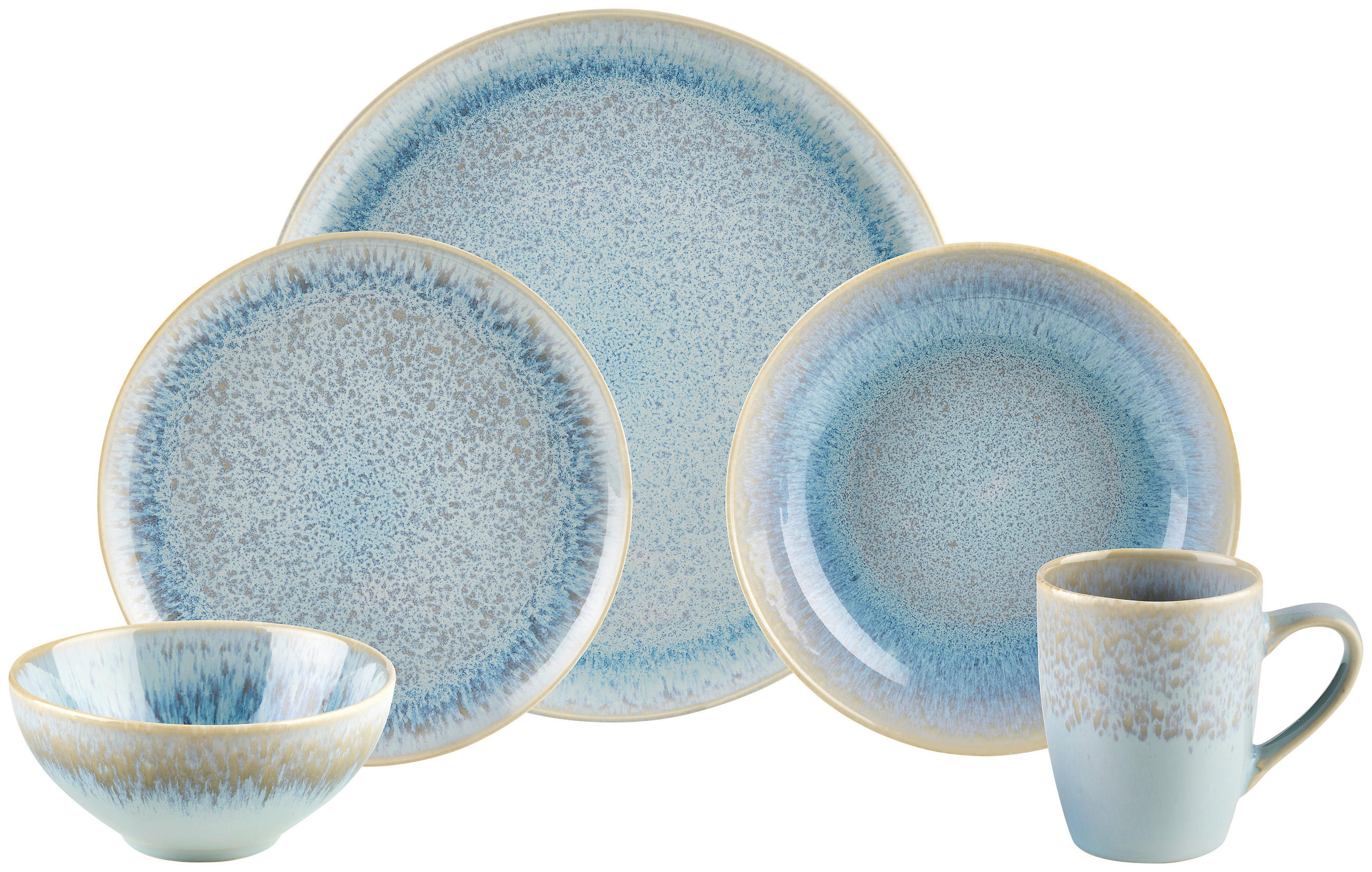 KOMBISERVICE Blau GLOSSY 20-teilig 4 Personen - Blau, Trend, Keramik - Novel