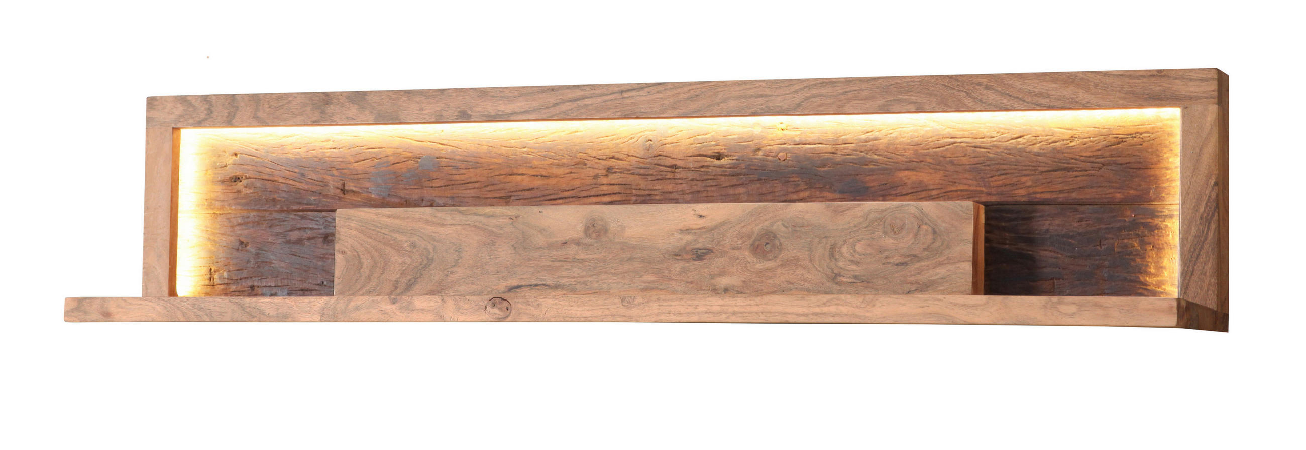 Wandregal Indira Akazie Massiv, B: 118 cm