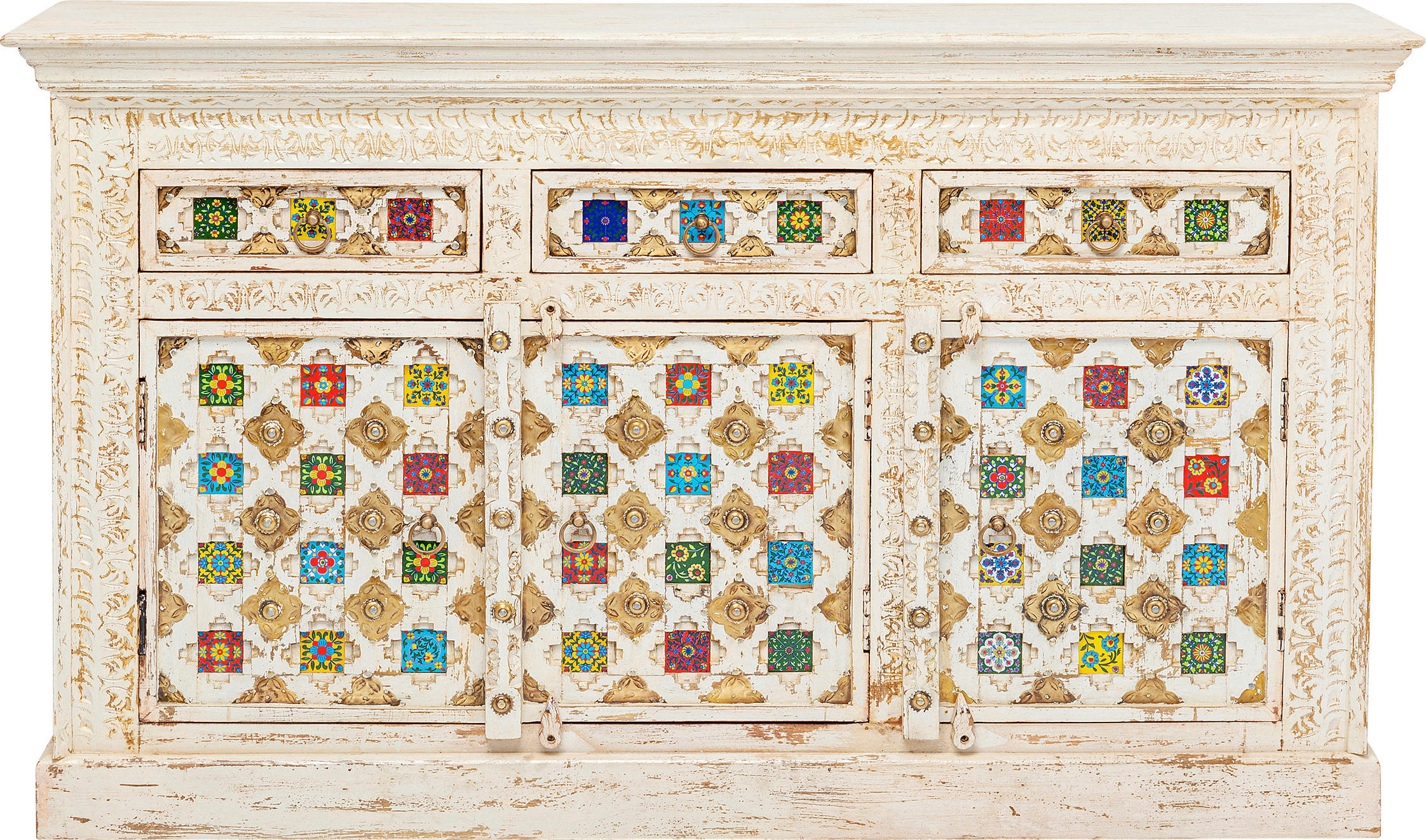 SIDEBOARD  in 150/90/40 cm  - Beige/Multicolor, Holz/Keramik (150/90/40cm) - Kare-Design