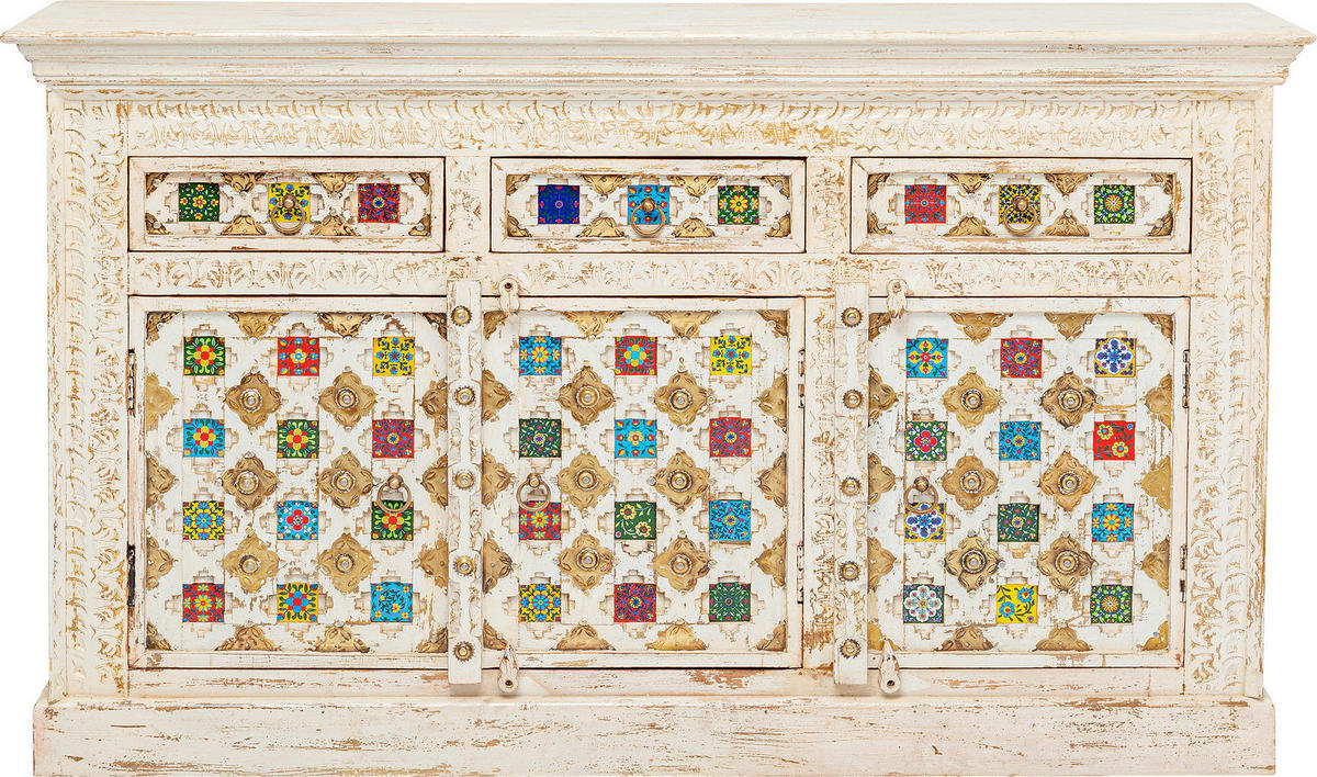 SIDEBOARD  in 150/90/40 cm  - Beige/Multicolor, Holz/Keramik (150/90/40cm) - Kare-Design