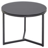 BEISTELLTISCH 60/60/44 cm Schwarz rund  - Schwarz, Design, Glas/Metall (60/60/44cm) - Carryhome