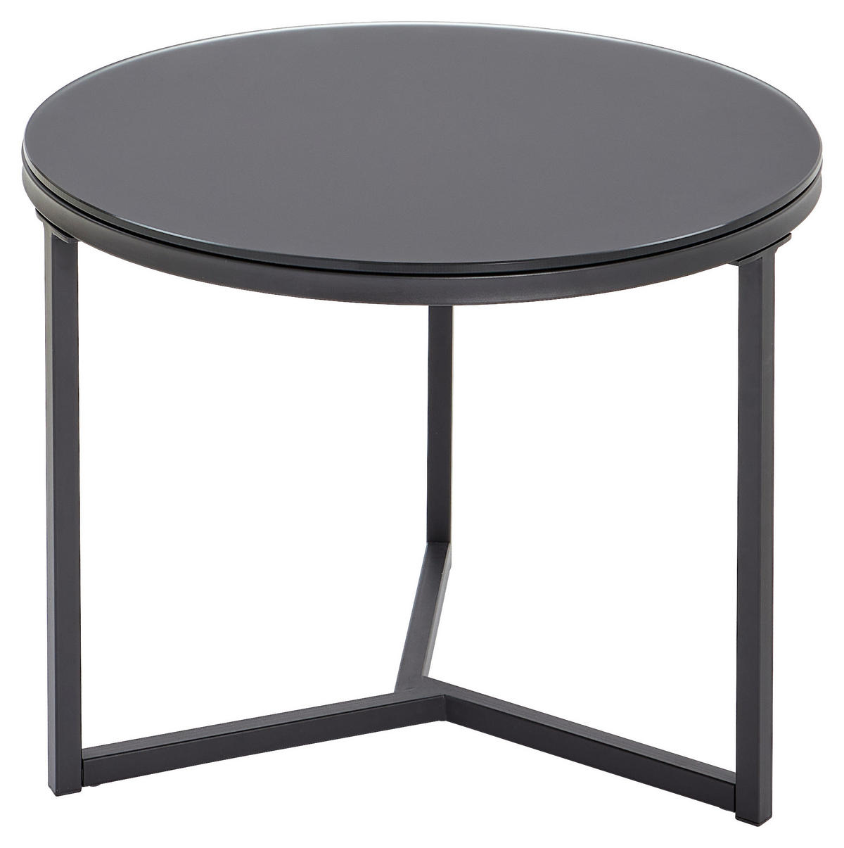 BEISTELLTISCH in Metall, Glas 60/60/44 cm  - Schwarz, Design, Glas/Metall (60/60/44cm) - Carryhome