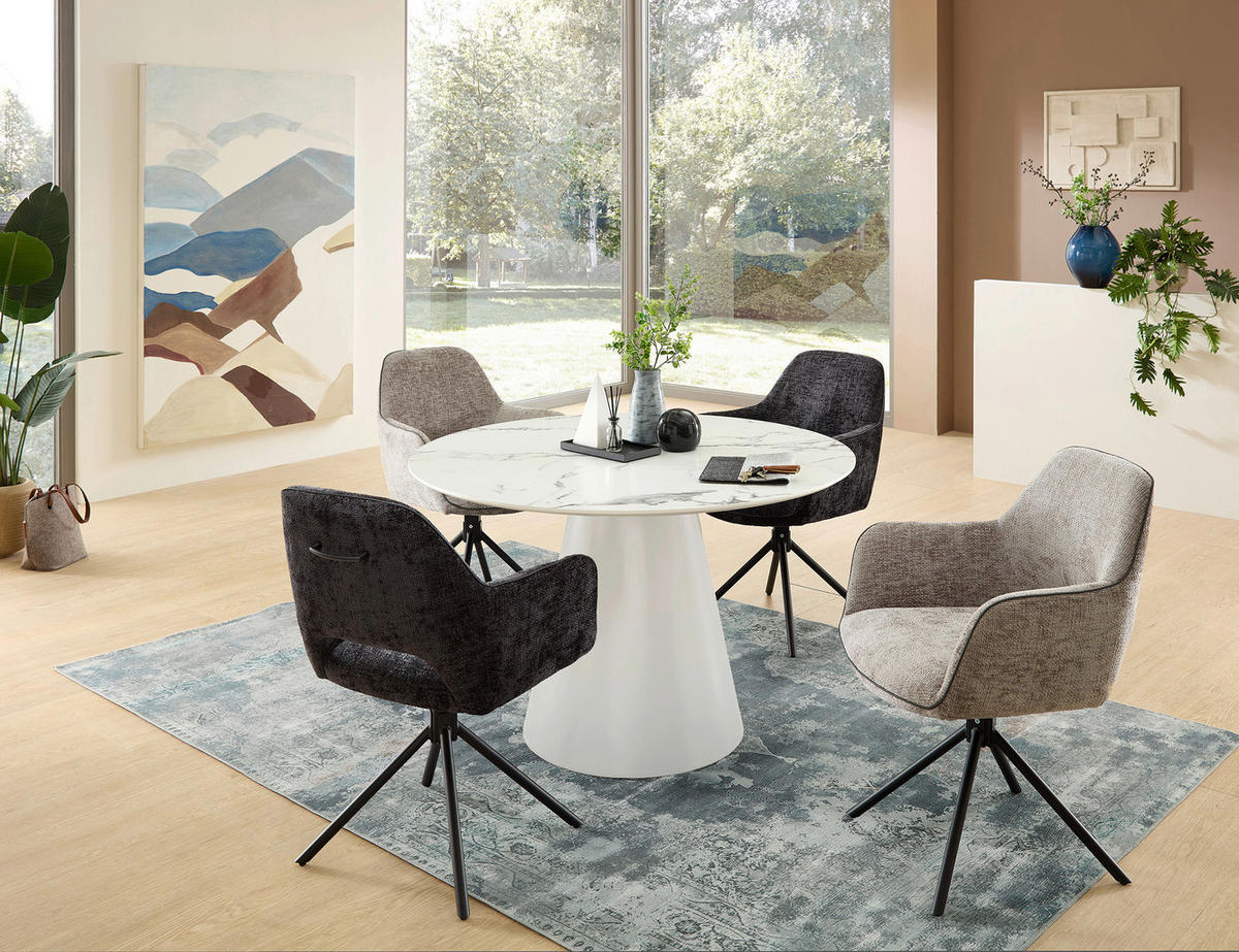 ESSTISCH in Holzwerkstoff 120/120/75 cm   - Weiß, MODERN, Holzwerkstoff (120/120/75cm) - Livetastic