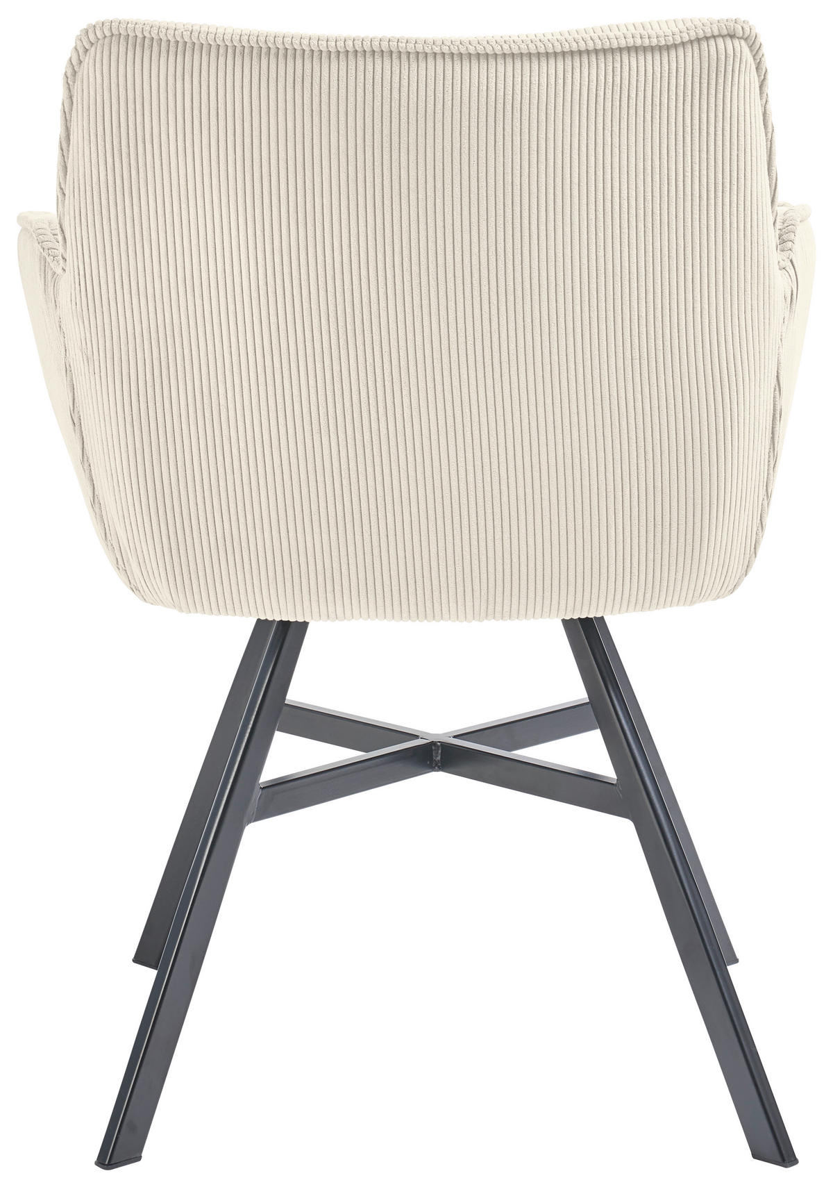 ARMLEHNSTUHL  in Cord  - Creme/Schwarz, Design, Textil/Metall (60/84/65cm) - SetOne by Musterring