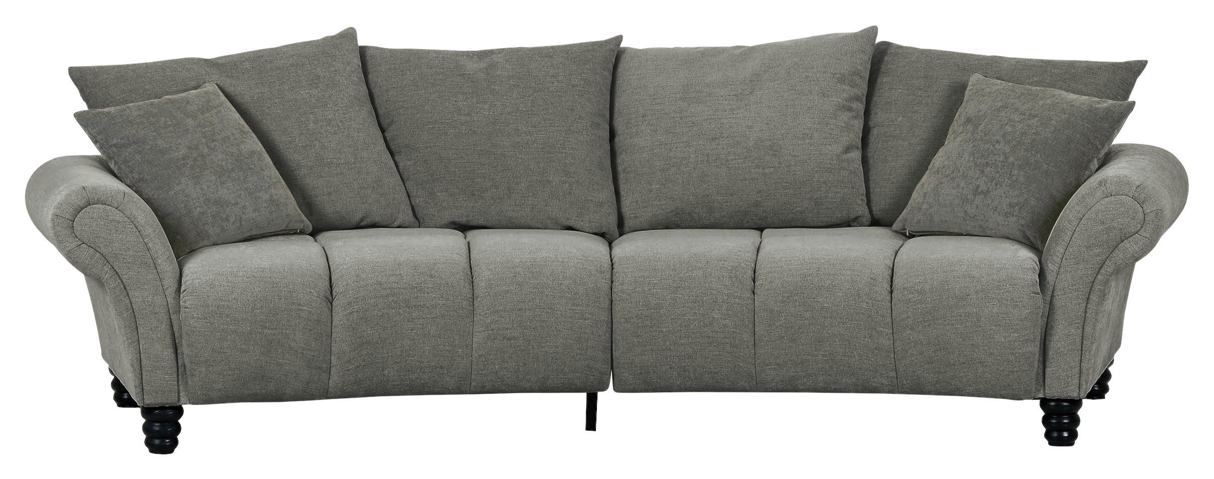 BIGSOFA  in Flachgewebe Grau, Olivgrün  - Schwarz/Olivgrün, KONVENTIONELL, Holz/Textil (290/78/115cm) - Carryhome
