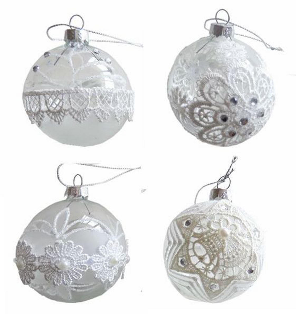 GLOB DE CRĂCIUN - alb, Lifestyle, sticlă (8cm) - X-Mas