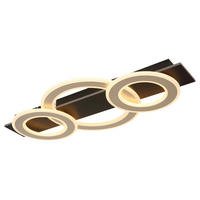 LED-DECKENLEUCHTE    73/35/7 cm  - Champagner/Dunkelbraun, Design, Holzwerkstoff/Kunststoff (73/35/7cm) - Globo