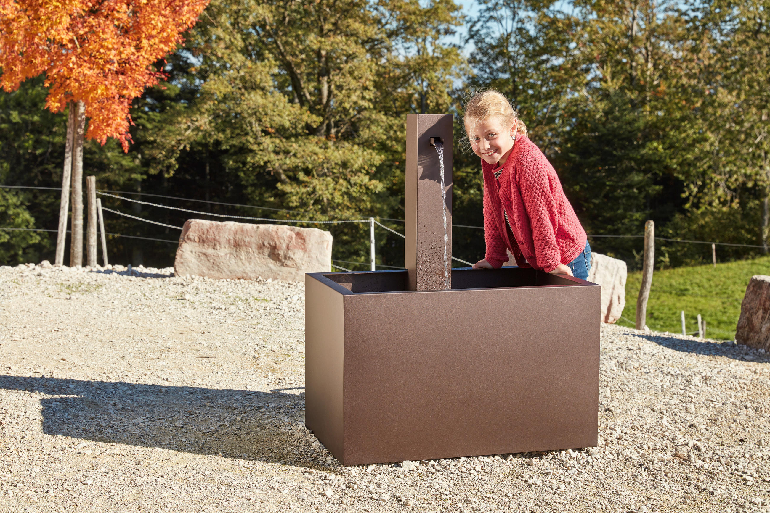 GARTENBRUNNEN - Rostfarben, Design, Metall (80/100/50cm) - Nouvel