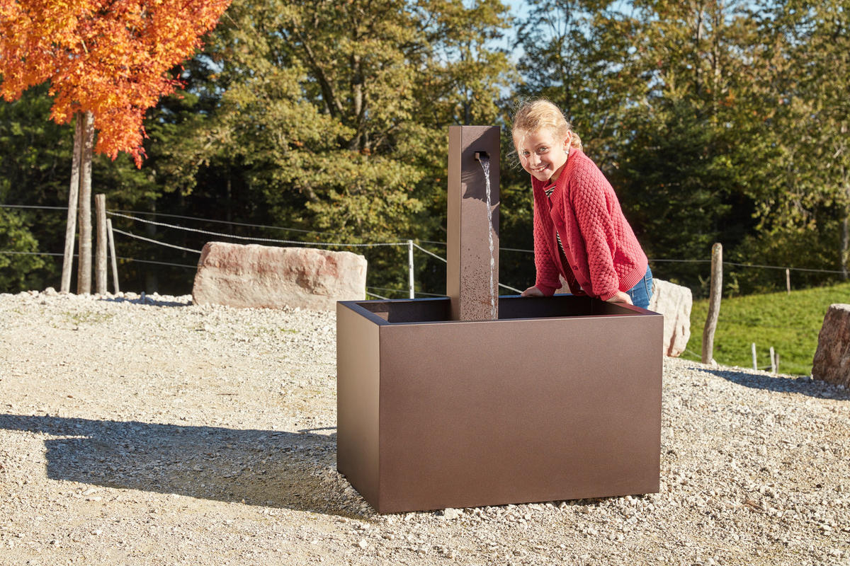 GARTENBRUNNEN - Rostfarben, Design, Metall (80/100/50cm) - Nouvel