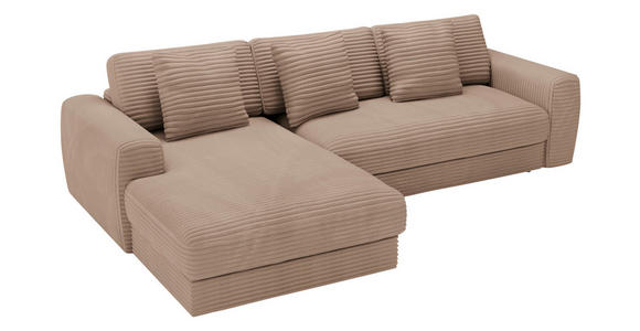 ECKSOFA in Cord Hellbraun 182/302 cm - Hellbraun/Schwarz, MODERN, Kunststoff/Textil (182/302cm) - Carryhome