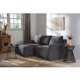 ECKSOFA  in Cord Anthrazit  - Anthrazit/Schwarz, KONVENTIONELL, Kunststoff/Textil (217/146cm) - Carryhome