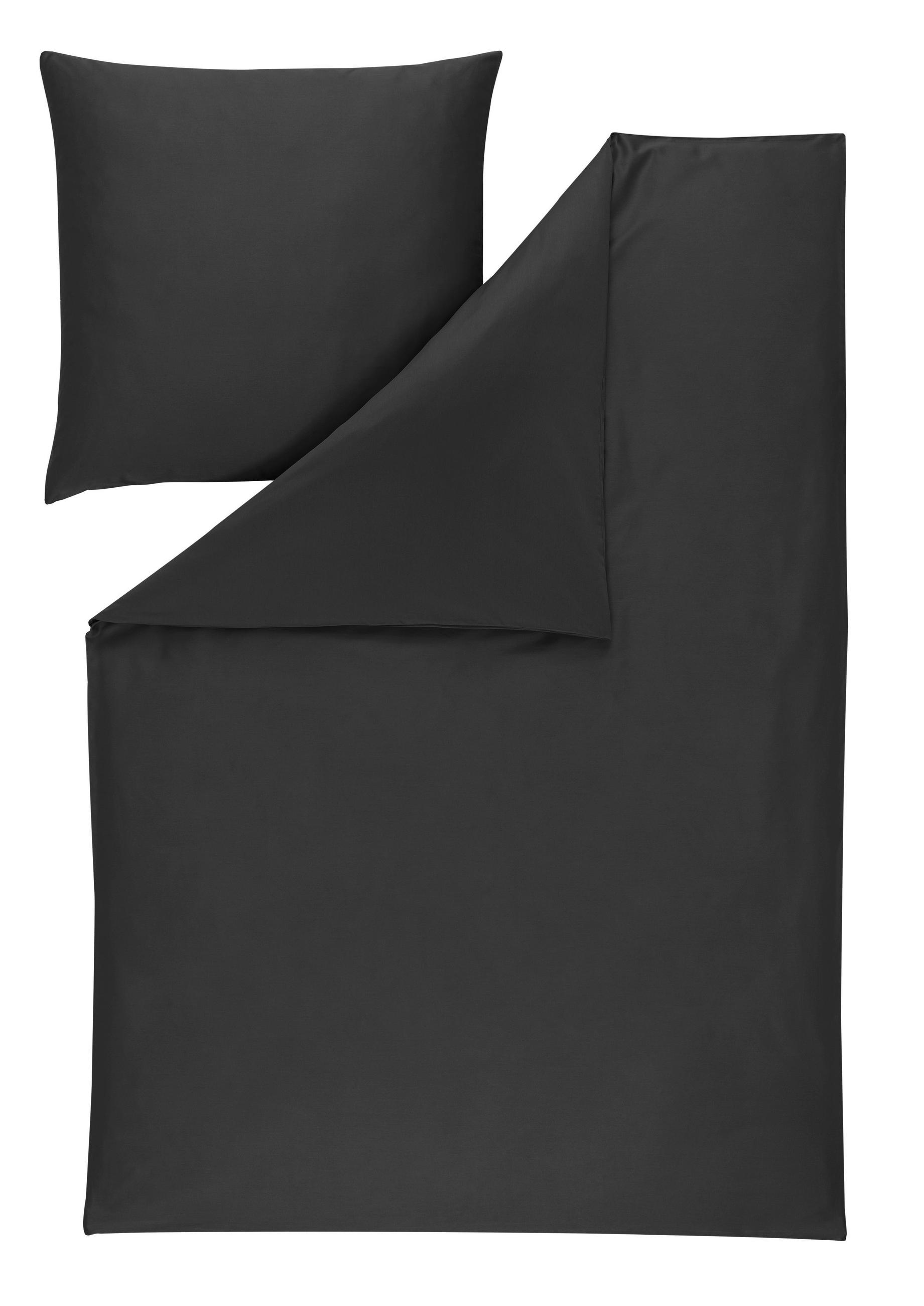 BETTWÄSCHE 2-teilig Levian Makosatin 135/200 cm  - Anthrazit, Basics, Textil (135/200cm) - Estella