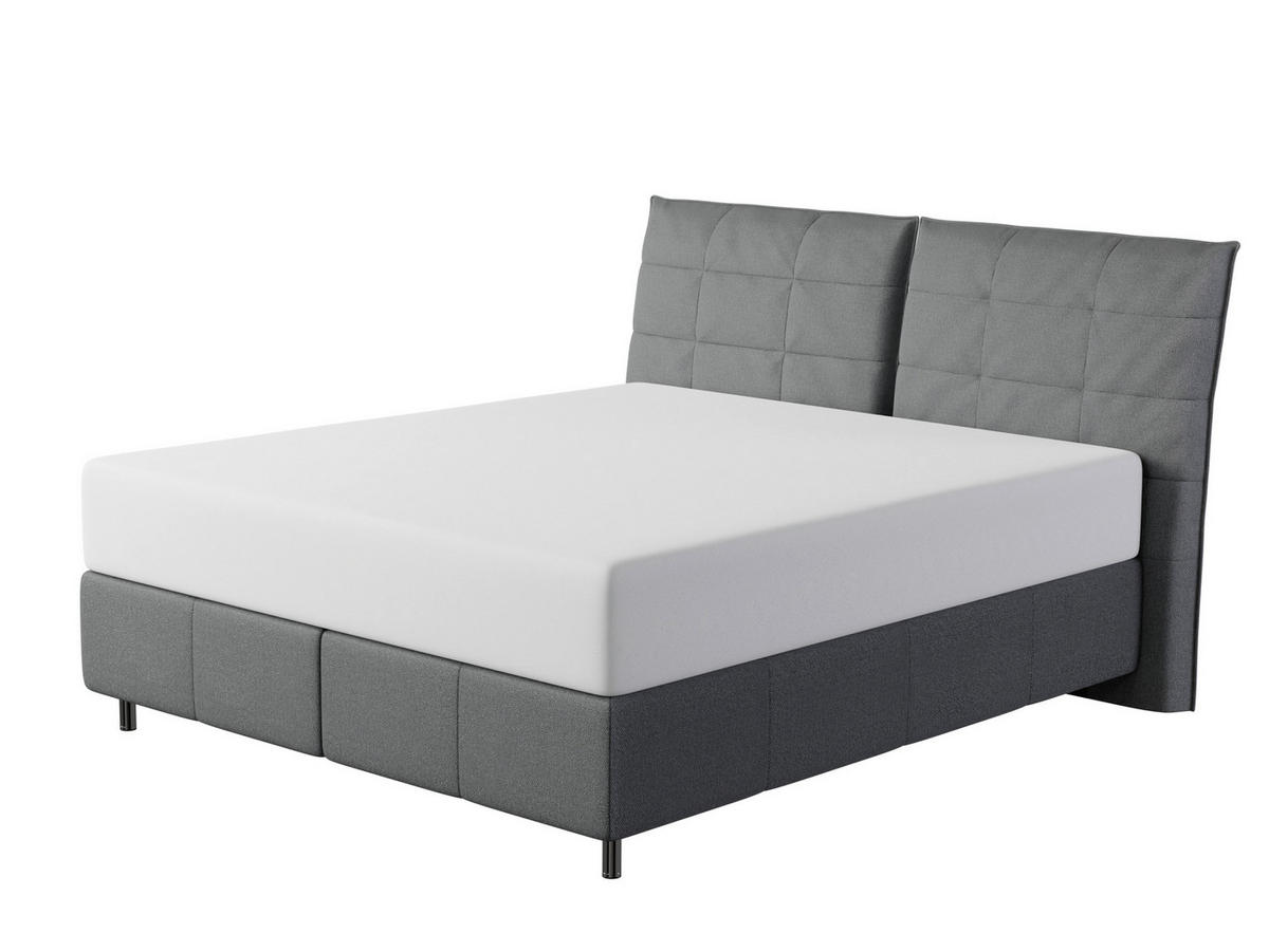 BOXSPRING KREVET 180/200 cm     crna  - crna/boje aluminija, Design, tekstil/metal (180/200cm) - Dieter Knoll