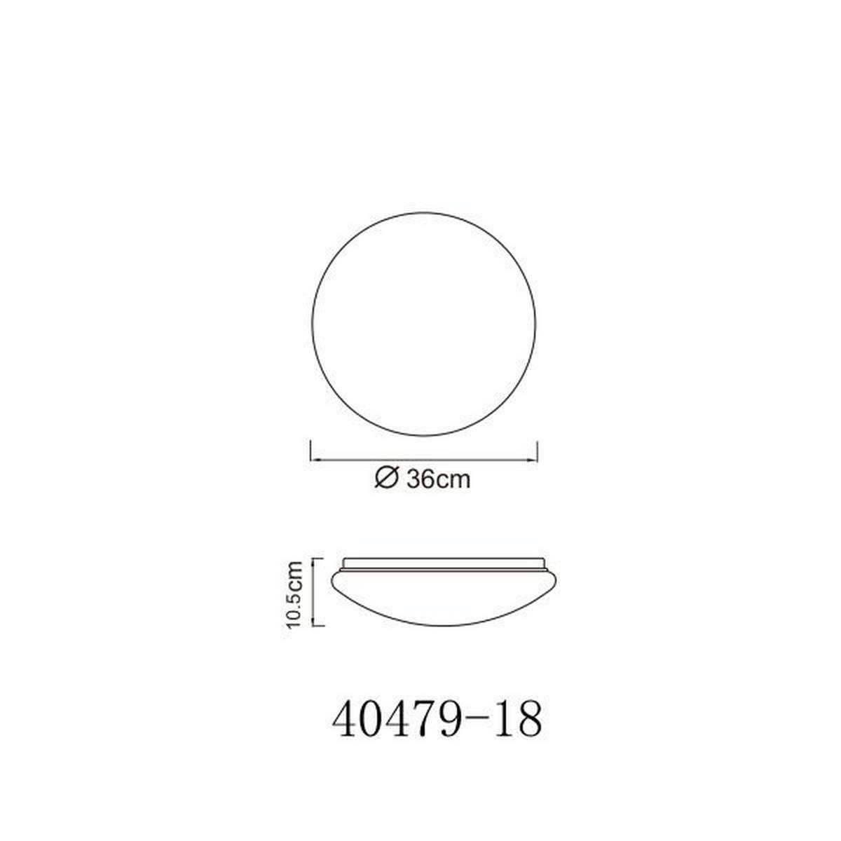LED-DECKENLEUCHTE 36/10.5 cm   - Weiß, Basics, Kunststoff/Metall (36/10.5cm) - Globo