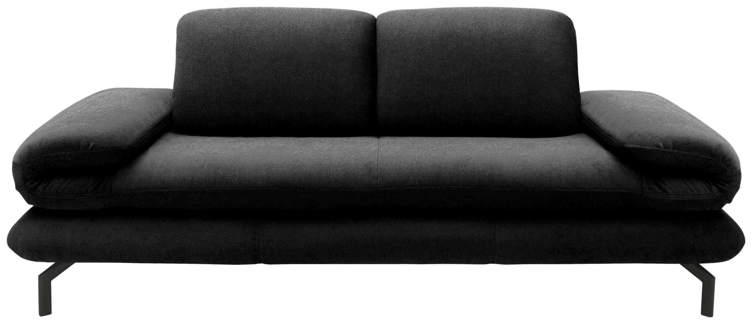 2-SITZER-SOFA Webstoff Anthrazit  - Anthrazit/Schwarz, Design, Textil/Metall (204 (264)/83 (110)/98cm) - LOOKS by W.Joop
