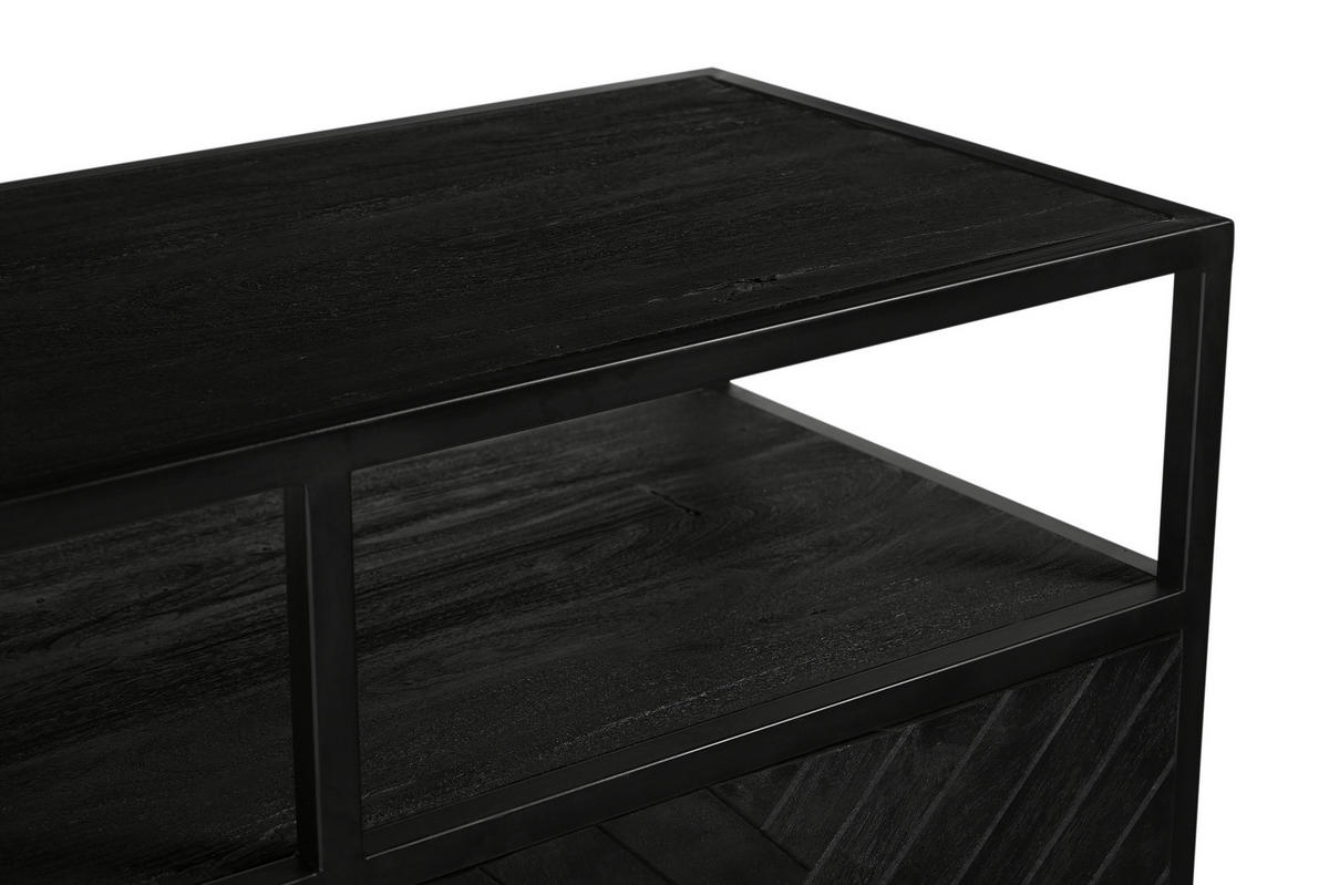KÜCHENINSEL 180/110/50 cm  in Schwarz  - Schwarz, Design, Holz/Metall (180/110/50cm) - Livetastic