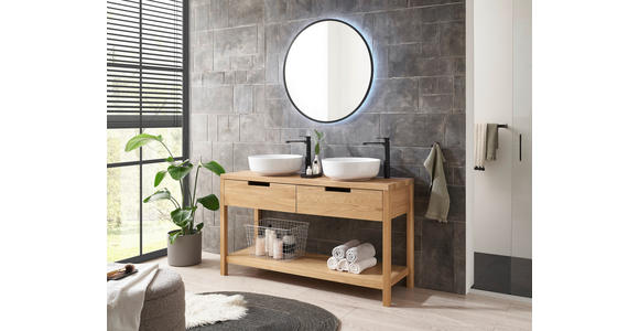 WASCHBECKENUNTERSCHRANK 140/80/45 cm  - Eichefarben, Natur, Holz (140/80/45cm) - Linea Natura