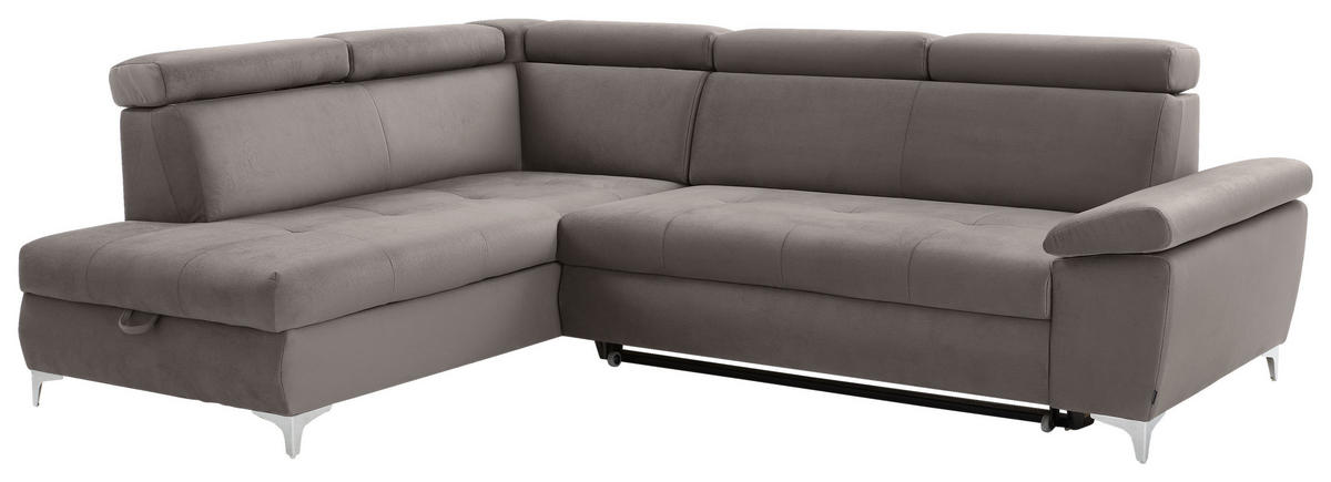 UGAONA GARNITURA sivobraon  - boja hroma/sivobraon, Konvencionalno, tekstil/metal (206/271cm) - Carryhome
