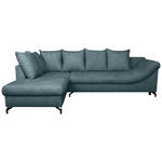 ECKSOFA Blau Struktur  - Blau/Schwarz, KONVENTIONELL, Textil/Metall (194/274cm) - Carryhome