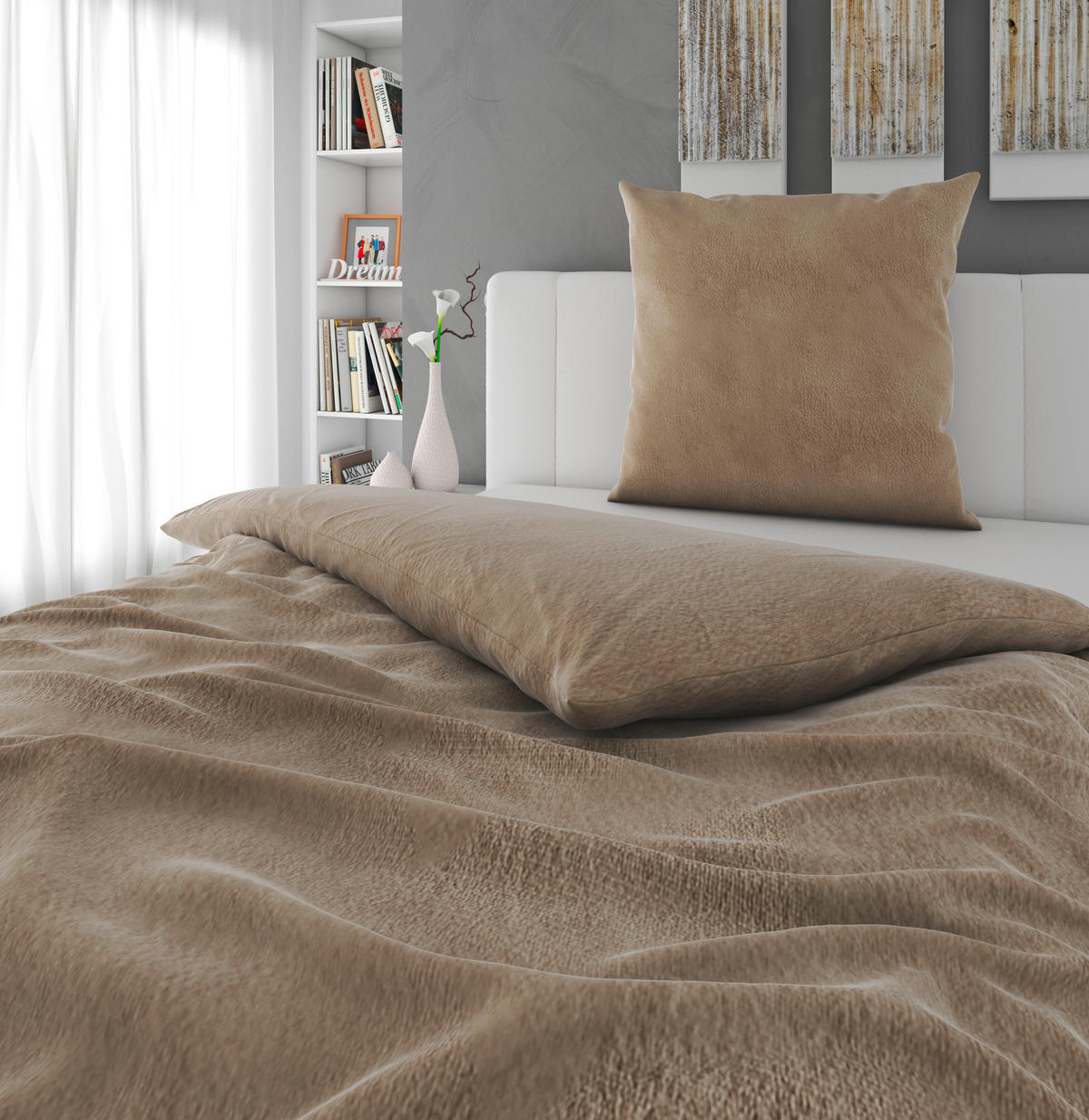 BETTWÄSCHE 135/200 cm  - Beige, Basics, Textil (135/200cm) - Novel