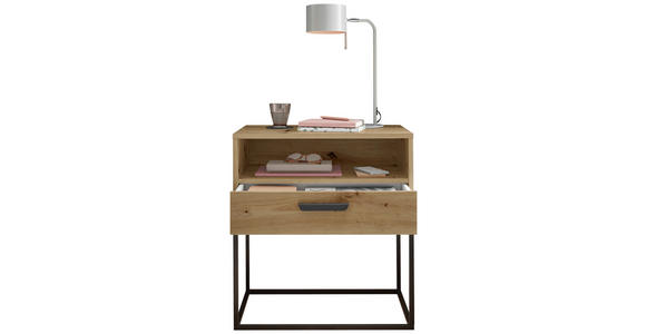 NACHTKÄSTCHEN 60/65/39 cm  in Eiche Artisan  - Schwarz/Eiche Artisan, Design, Holzwerkstoff/Kunststoff (60/65/39cm) - Carryhome