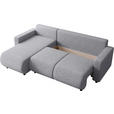 ECKSOFA Grau Webstoff  - Schwarz/Grau, MODERN, Kunststoff/Textil (150/240cm) - Xora