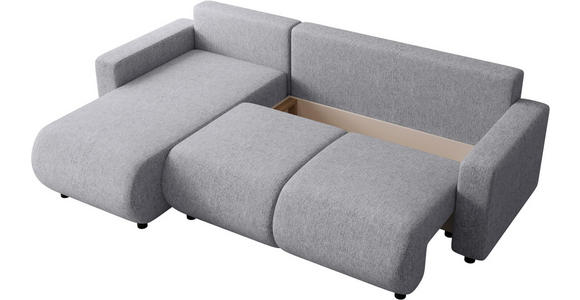 ECKSOFA Grau Webstoff  - Schwarz/Grau, MODERN, Kunststoff/Textil (150/240cm) - Xora