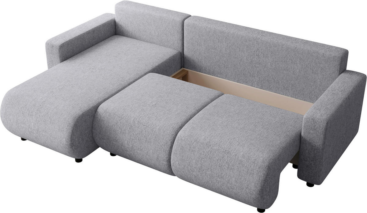 ECKSOFA Grau Webstoff  - Schwarz/Grau, MODERN, Kunststoff/Textil (150/240cm) - Xora