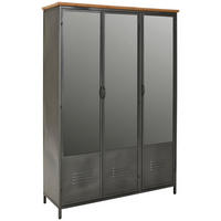 SPIEGELSCHRANK 121/175/41 cm  - Klar/Schwarz, Natur, Glas/Holz (121/175/41cm) - Livetastic