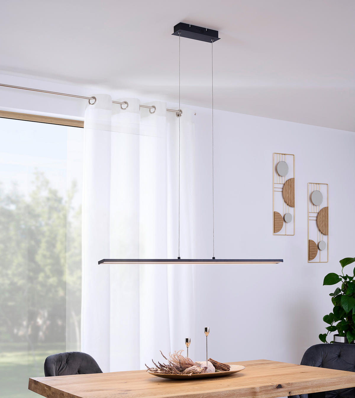 LED SVJETILJKA VISEĆA    101/8/120 cm     - crna, Trend, metal/plastika (101/8/120cm) - Novel