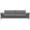 3-SITZER-SOFA Flachgewebe Grau  - Alufarben/Schwarz, Design, Textil/Metall (241/84,5/92cm) - Livetastic
