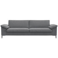 3-SITZER-SOFA Flachgewebe Grau  - Alufarben/Schwarz, Design, Textil/Metall (241/84,5/92cm) - Livetastic