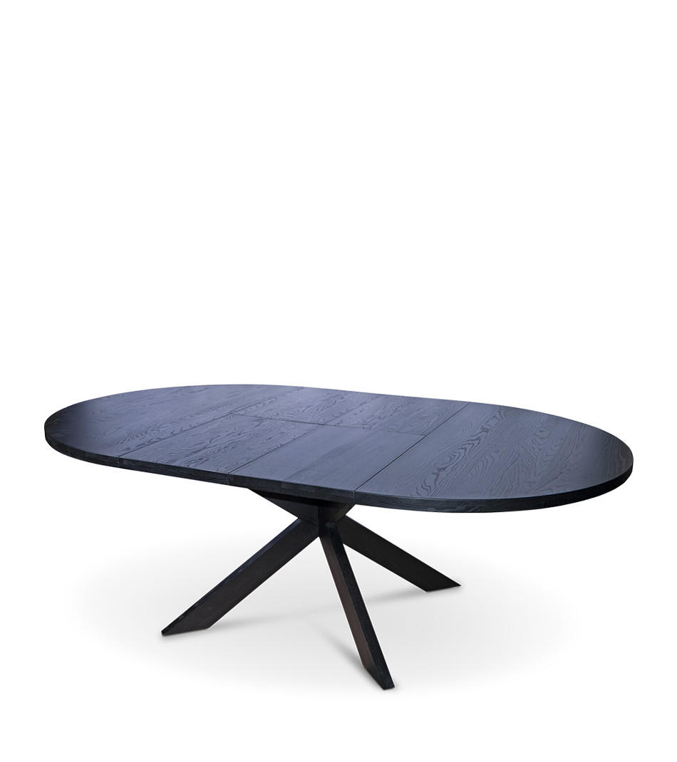 MATBORD svart oval  utdragbar  - svart, Klassisk, trä (140/180/140/75cm)