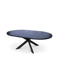 MATBORD svart oval  utdragbar  - svart, Klassisk, trä (140/180/140/75cm)