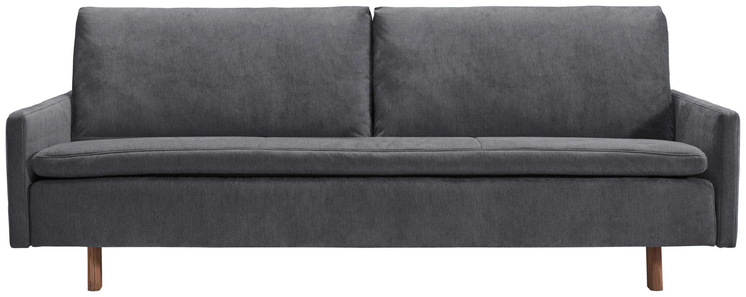 SCHLAFSOFA Flachgewebe Dunkelgrau  - Eichefarben/Dunkelgrau, KONVENTIONELL, Holz/Textil (205/85/98cm) - Carryhome
