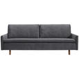 SCHLAFSOFA Flachgewebe Dunkelgrau  - Eichefarben/Dunkelgrau, KONVENTIONELL, Holz/Textil (205/85/98cm) - Carryhome